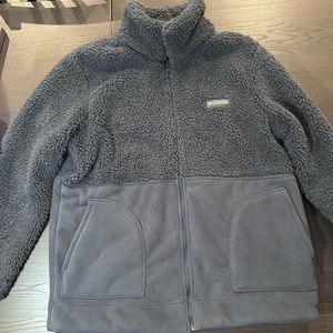 Columbia Jacket Mens 2XL XXL Blue Full Zip Long Sleeve Fleece Outdoors Pockets